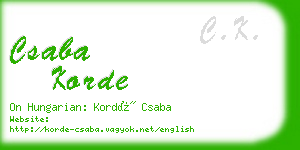 csaba korde business card